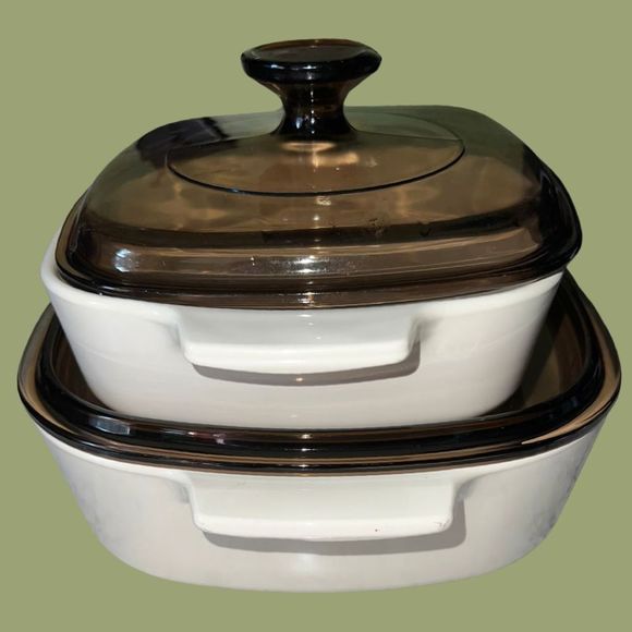 Vintage 4 Pc Corning Ware Beige Abundance Casseroles Dishes A2-B, and A 1- 1/2 B - Picture 5 of 11